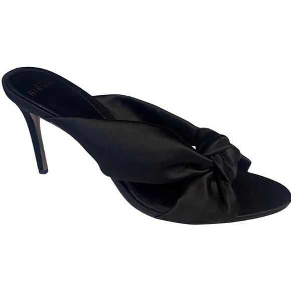 Alexandre Birman Kacey 85 Satin Mule Sandal Black Size 8 New In Box - Picture 3 of 12